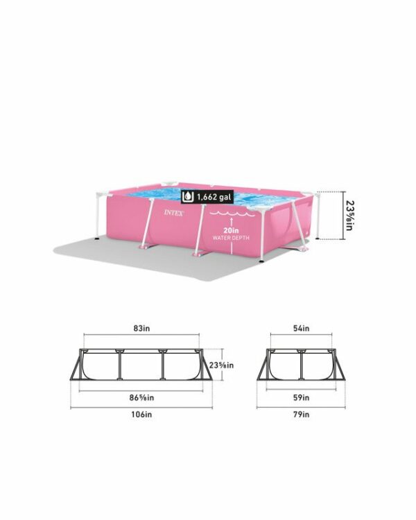 Piscine hors sol rectangulaire rose - 2,2 m x 1,5 m x 0,6 m INTEX 28266NP – Image 4
