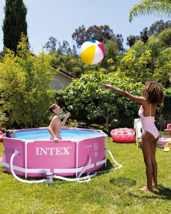 Piscine hors sol à cadre en métal rose - 244 × 76 cm Intex 28290 – Image 8