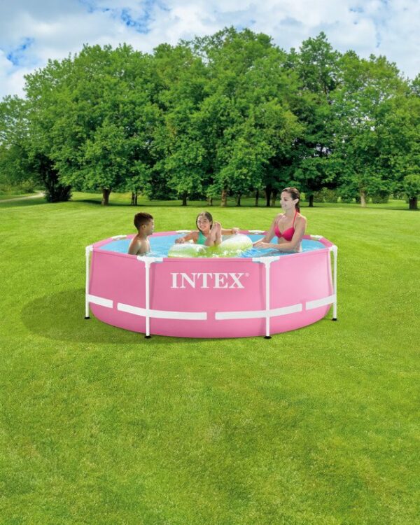 Piscine hors sol à cadre en métal rose - 244 × 76 cm Intex 28290 – Image 9