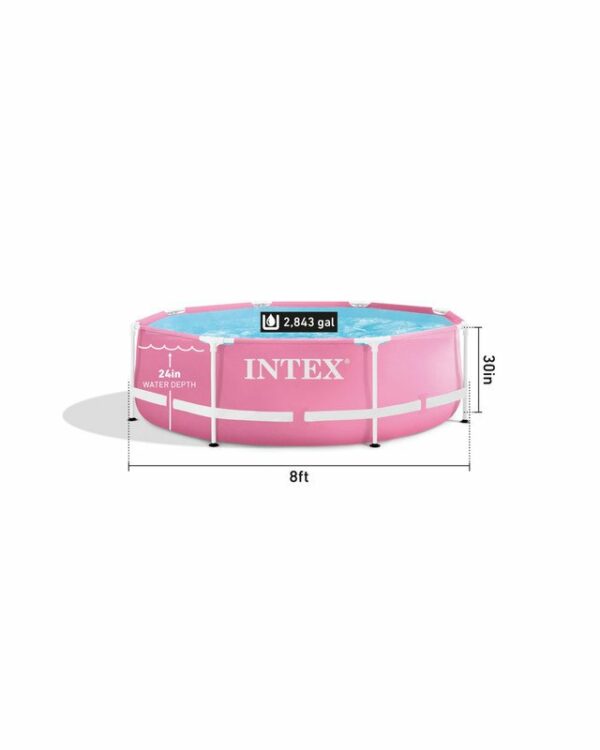 Piscine hors sol à cadre en métal rose - 244 × 76 cm Intex 28290 – Image 2