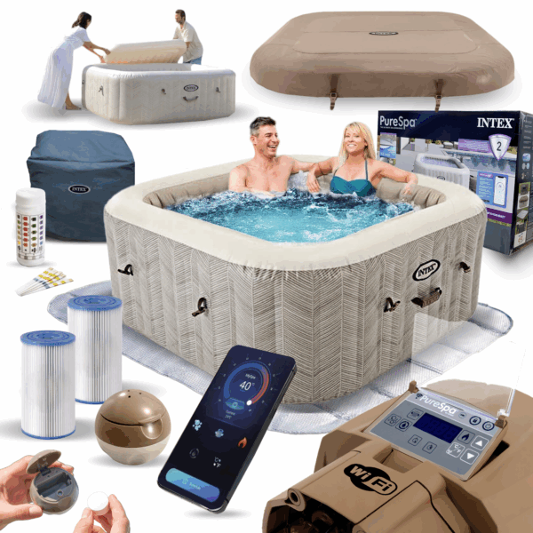 Spa gonflable Chevron 6 places avec stérilisateur et WIFI INTEX 28472NP