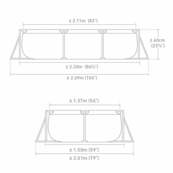 Piscine Metal Frame Junior rectangulaire 2,20 x 1,50 x 0,60 m INTEX 28270NP – Image 8