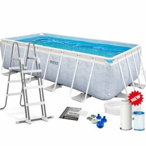 Grande Piscine Tubulaire rectangulaire Chevron 4x2x1m Intex 26780np