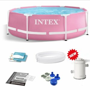 Piscine metal frame tubulaire rose ronde 2,44x0,76m Intex 28292