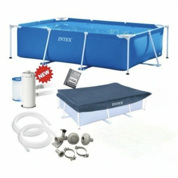 Pack Piscine tubulaire Intex rectangulaire 3,00 x 2,00 x 0,75m + pompe C530 +  couverture 28272NP