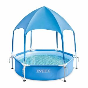 Piscine Ronde Avec Parasol Canopy Metal Frame 183 x 38 cm Intex 28209