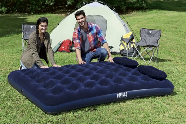 Bestway 67374 Matelas gonflable camping Pavillo™ 2 places 191 x 137 x 22 cm avec pompe à main  +2 oreillers – Image 2