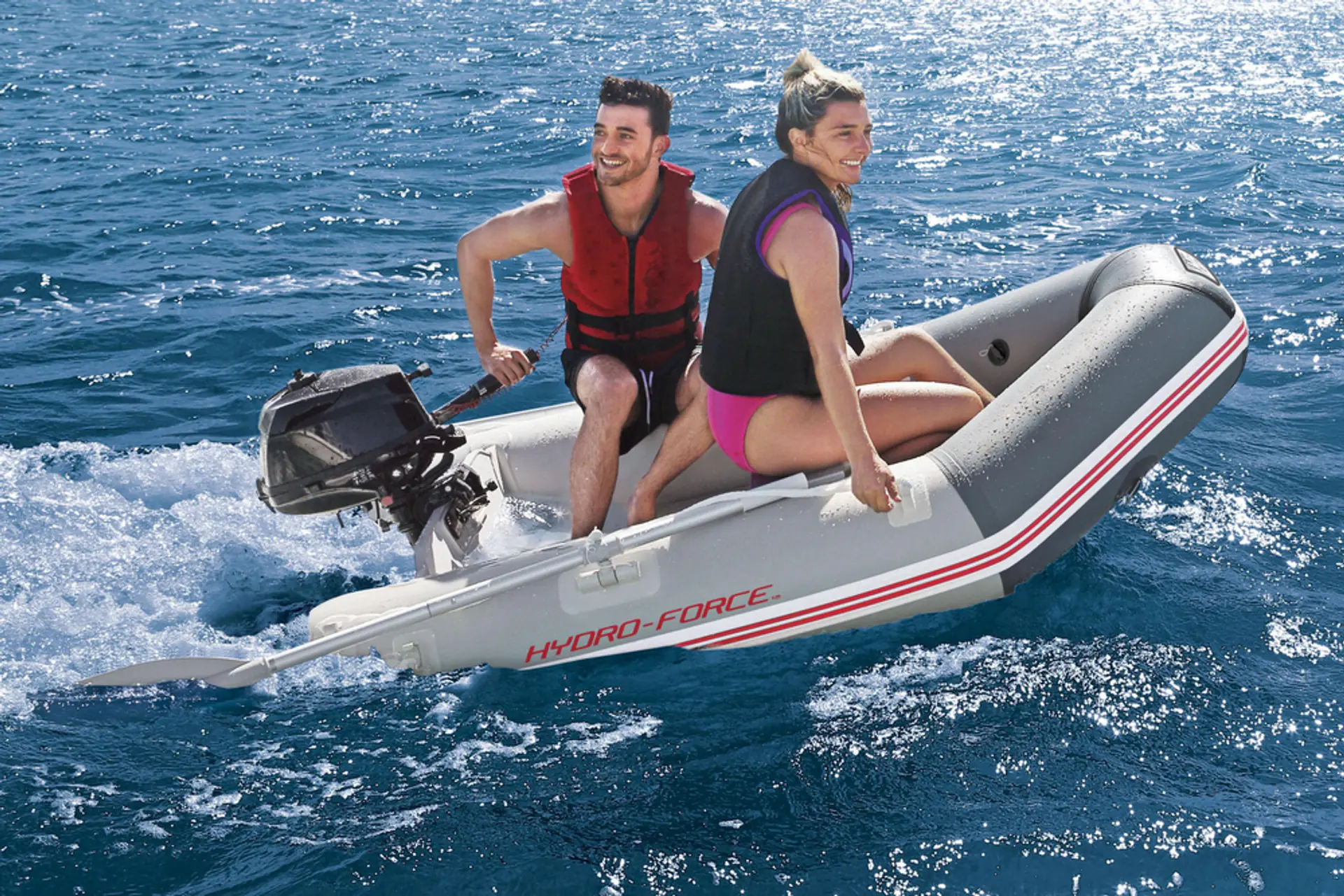 Bestway 65046 Hydro-Force Kit Bateau Caspian pour 2 Personnes 230 x 130 x 33 cm – Image 3