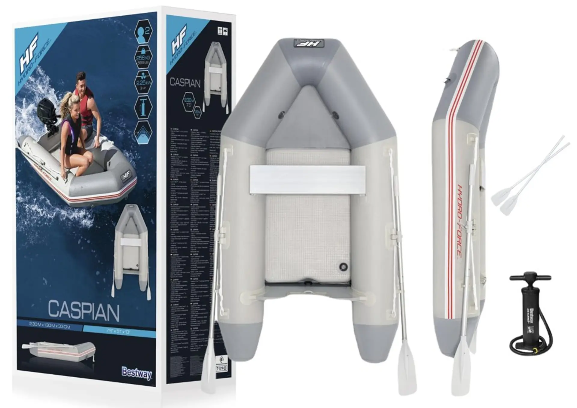 Bestway 65046 Hydro-Force Kit Bateau Caspian pour 2 Personnes 230 x 130 x 33 cm – Image 2