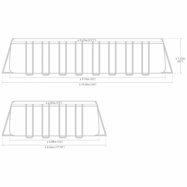 Piscine Intex rectangulaire Tubulaire Ultra XTR 9.75x4.8x1.32m INTEX 26374GN – Image 7