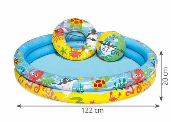 Bestway 51124 Piscine gonflable  122x20cm + ballon + roue pour enfants – Image 2