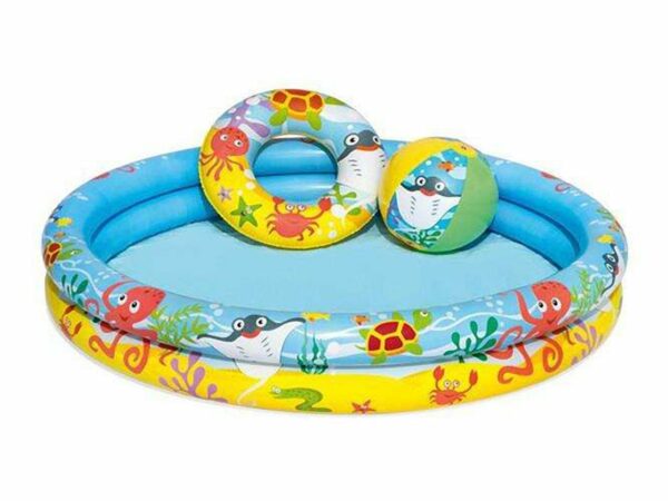 Bestway 51124 Piscine gonflable  122x20cm + ballon + roue pour enfants – Image 3