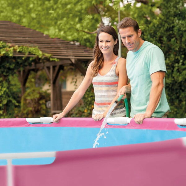 Piscine metal frame tubulaire rose ronde 2,44x0,76m Intex 28292 – Image 3
