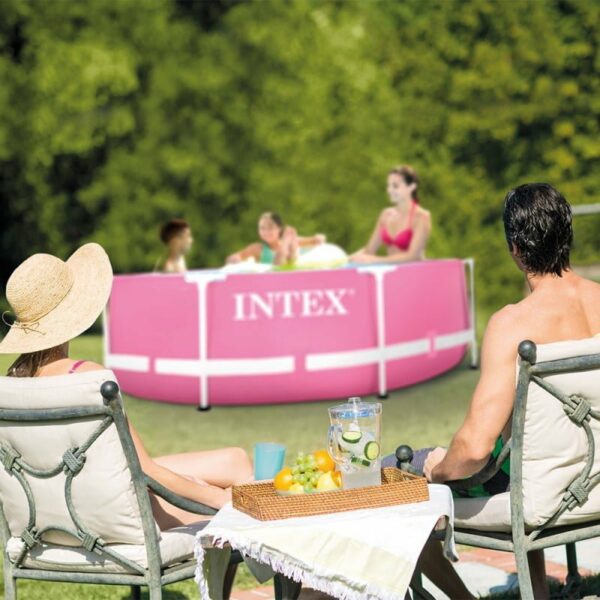 Piscine metal frame tubulaire rose ronde 2,44x0,76m Intex 28292 – Image 2