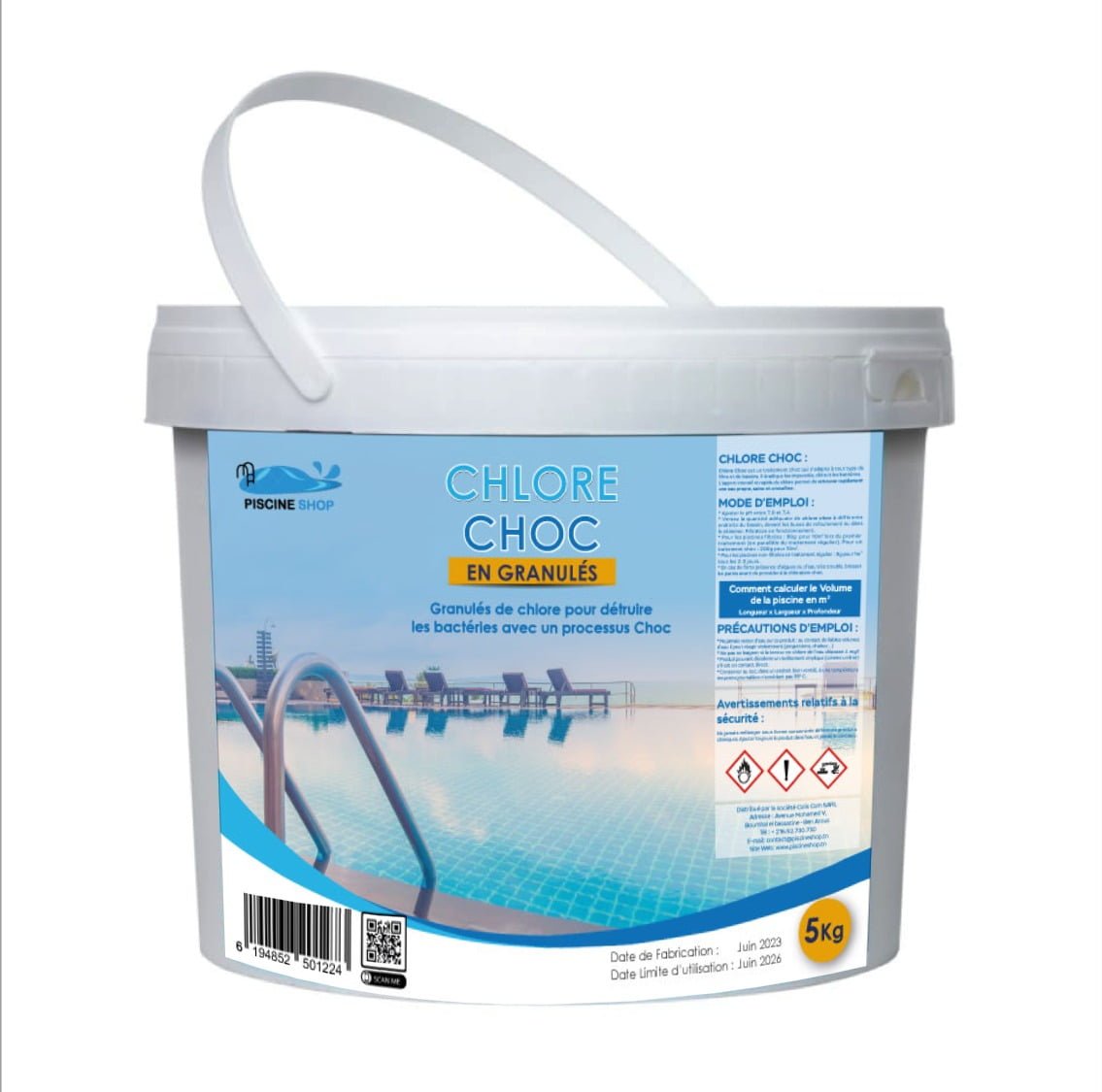 Chlore Choc en granulés 5KG PISCINESHOP