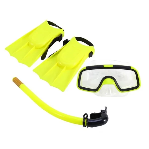 Ensemble de lunettes de plongée Masque de plongée avec tuba pour enfants - Jaune