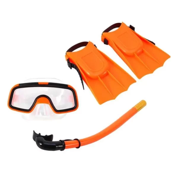 Ensemble de lunettes de plongée Masque de plongée avec tuba pour enfants - ORANGE