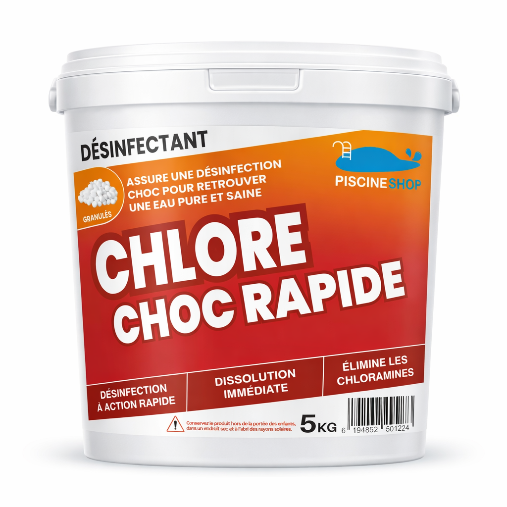 CHLORE CHOC RAPIDE 5KG – TRAITEMENT CHOC PISCINESHOP